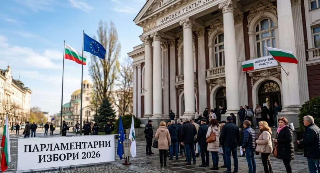 A voter in Sofia casting a ballot in the Bulgarian parliamentary elections, April 2026.