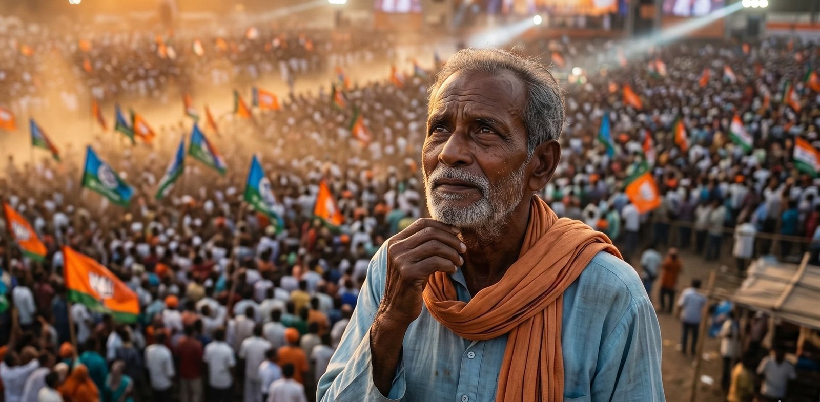 Prime Minister Narendra Modi addressing a massive crowd at the Vijay Sankalp rally in Barrackpore, West Bengal.