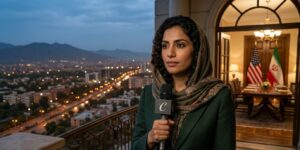 President Trump speaking on a phone in the Oval Office, symbolizing diplomatic calls with Middle Eastern leaders.