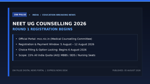 NEET UG 2026 counselling round 1 registration news banner DW Pulse
