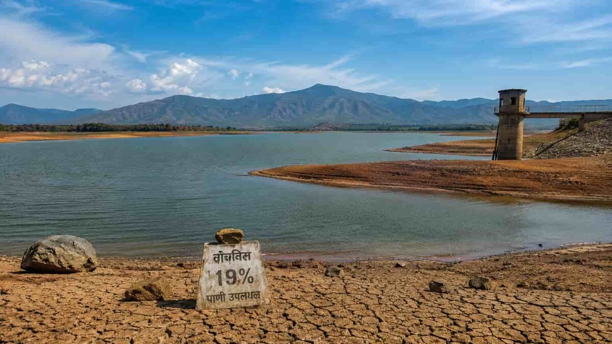 Bhandara Chandpur Lake Water Scarcity showing depleted water levels