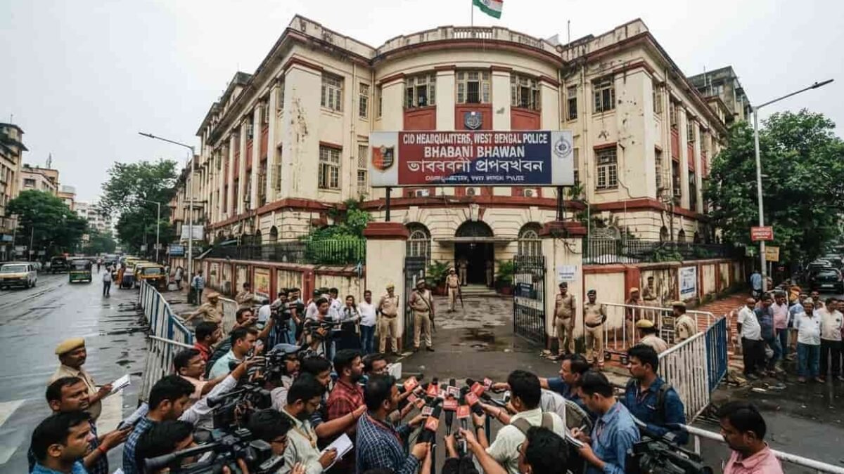 Bhabani Bhawan CID headquarters in Kolkata where Sumit Roy appeared for questioning.